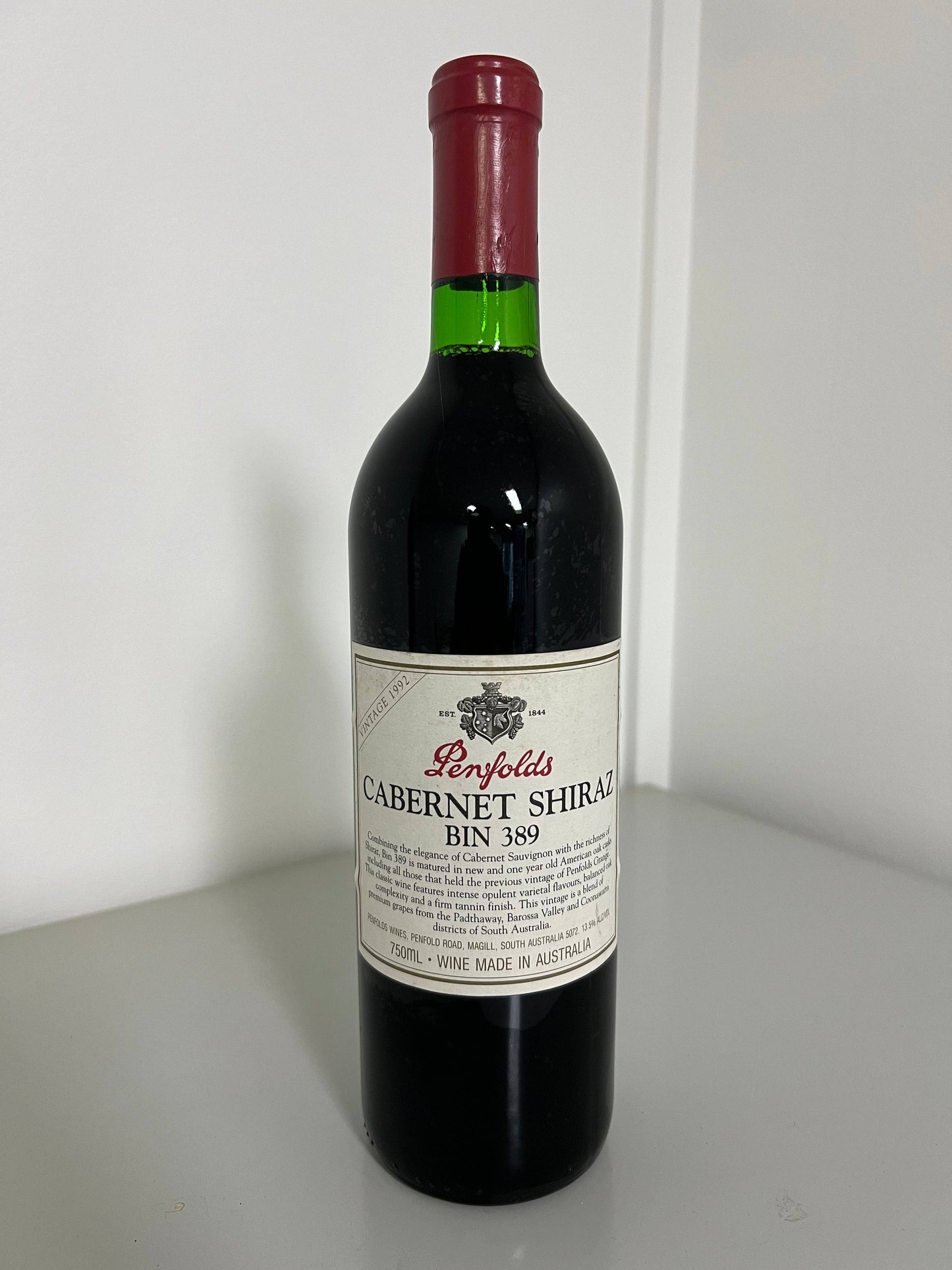 1992 Penfolds Bin 389 Cabernet Shiraz 750m