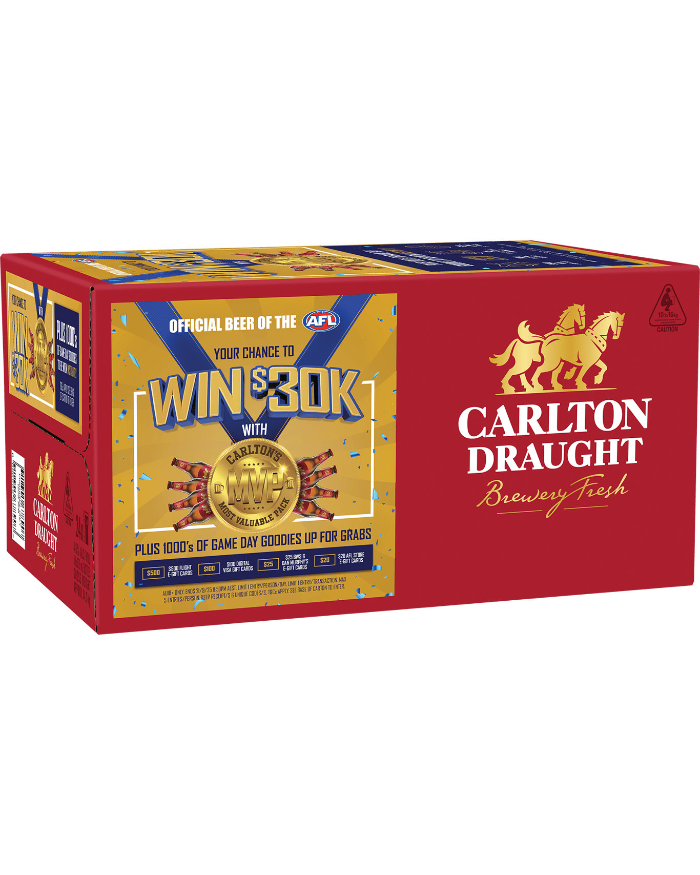 Carlton Draught Bottles 375mL (24 bottles)