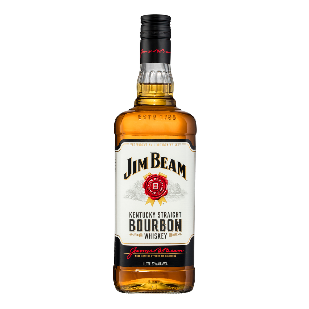 Jim Beam White Label Kentucky Straight Bourbon Whiskey 1L