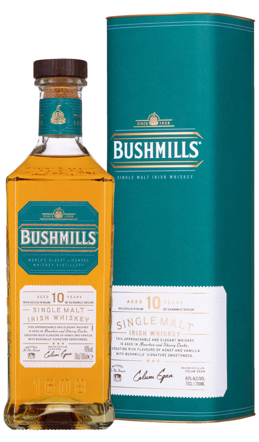 Bushmills 10 Year Old Single Malt Irish Whiskey 700mL